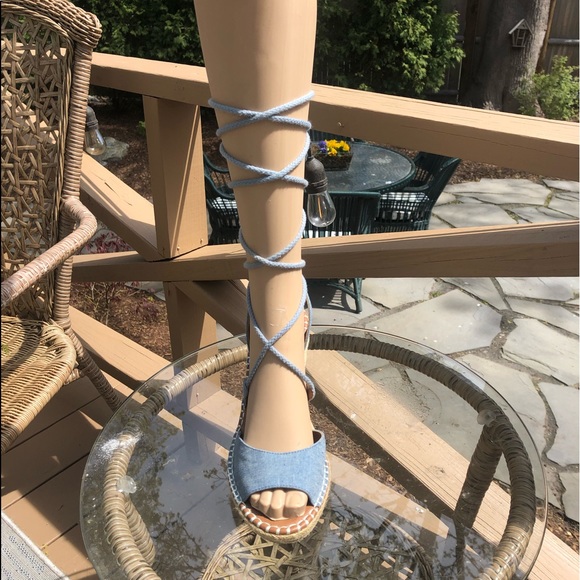 Rampage ‘Harriet’ Espadrilles Wedge Heel Tie Ankle NWOB - Picture 4 of 8